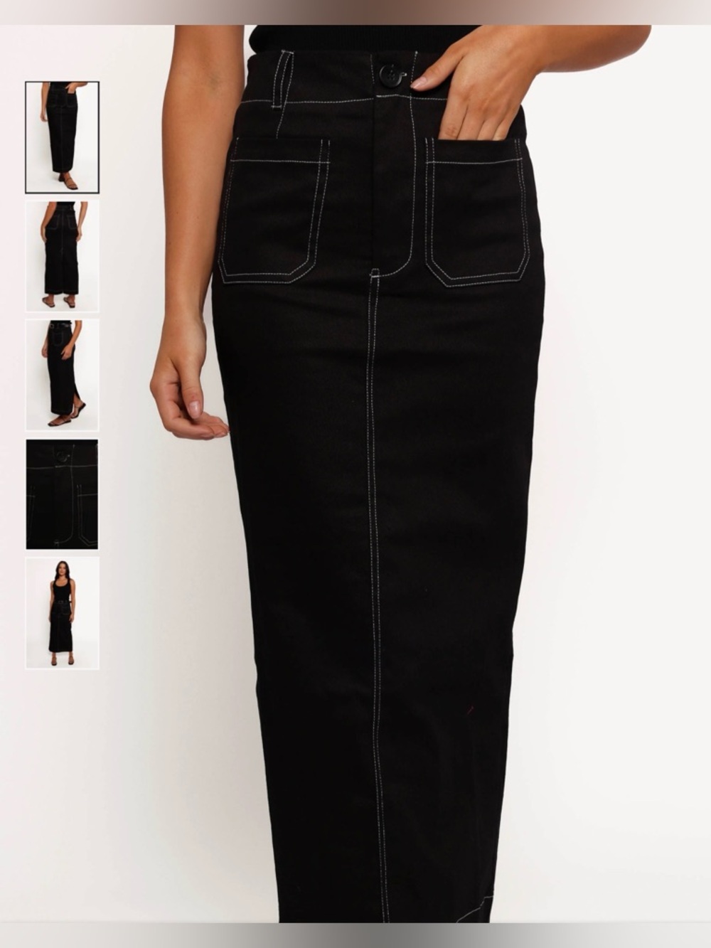 Petal & Pup
Nikko Topstitch Detail Stretch Cotton Midi Skirt